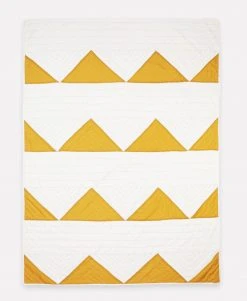 Anchal Triangle Throw Quilt - Mustard Home Goods