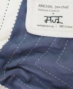 Anchal Home Goods Triangle Throw Quilt - Slate