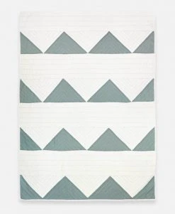 Anchal Triangle Throw Quilt - Sage