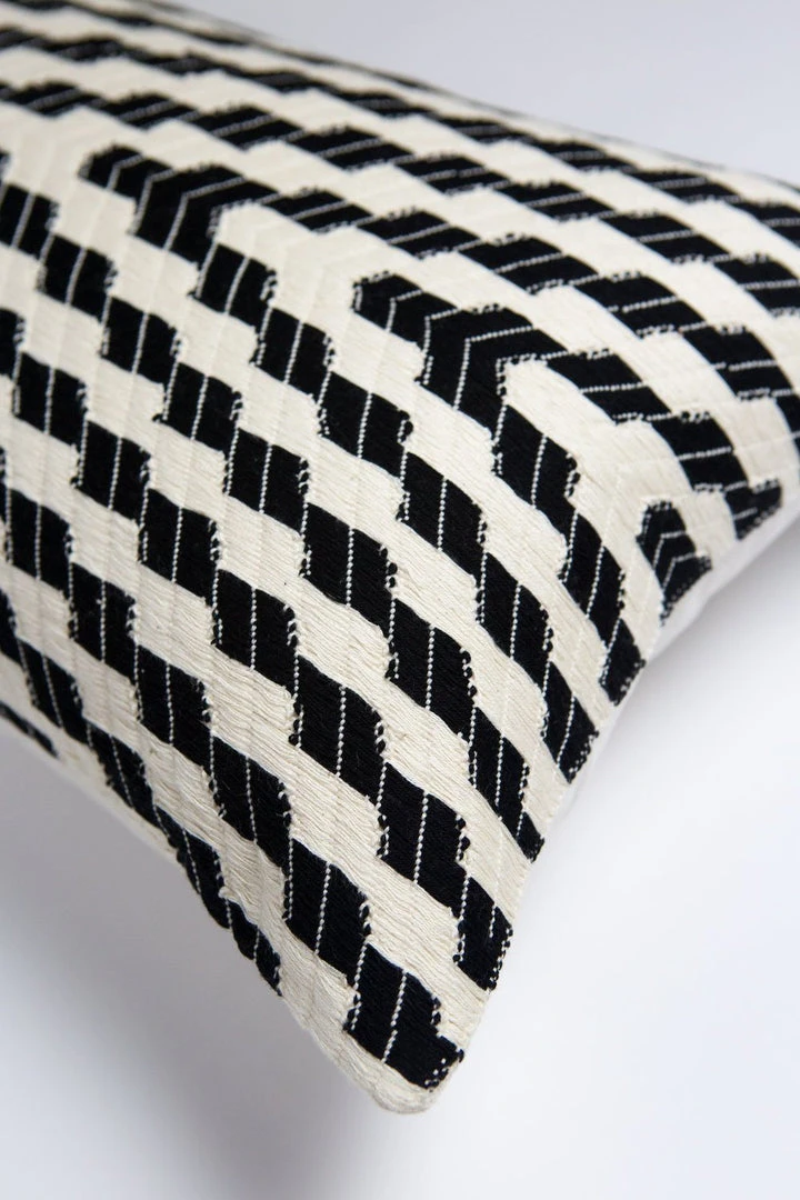 Archive New York Home Goods Almolonga Zig Zag Lumbar Pillow - Black 5 Archive New York Home Goods Almolonga Zig Zag Lumbar Pillow - Black