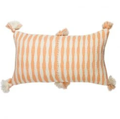 Archive New York Antigua Lumbar Pillow - Peach Striped