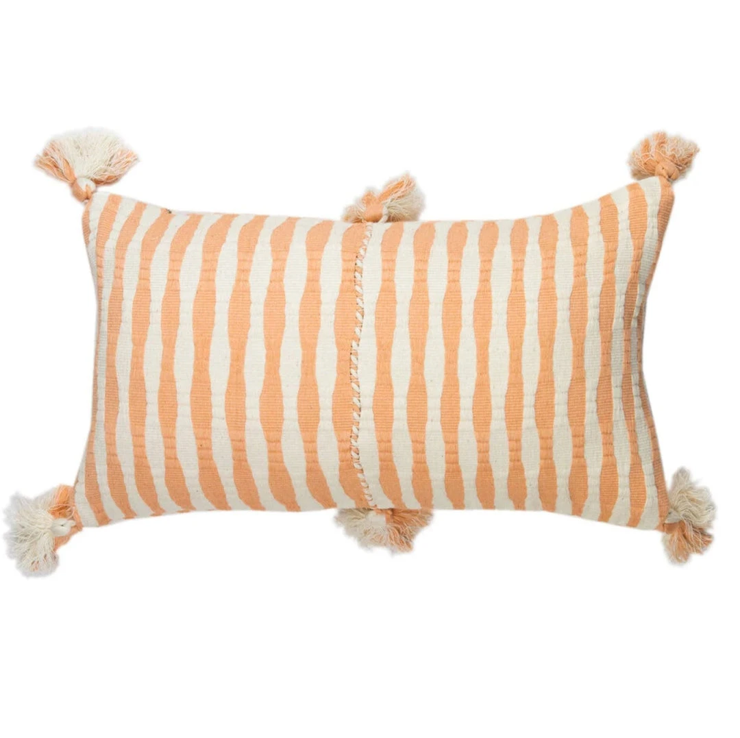 Archive New York Antigua Lumbar Pillow - Peach Striped 3 Archive New York Antigua Lumbar Pillow - Peach Striped