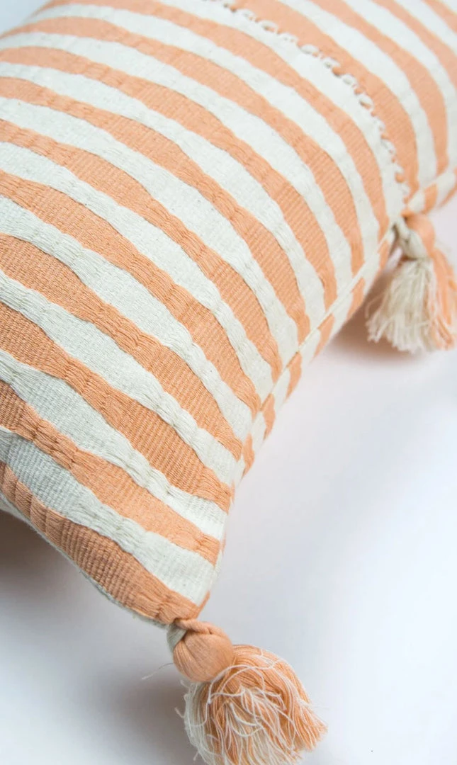 Archive New York Antigua Lumbar Pillow - Peach Striped 4 Archive New York Antigua Lumbar Pillow - Peach Striped