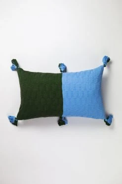 Archive New York Antigua Lumbar Pillow - Olive + Blue