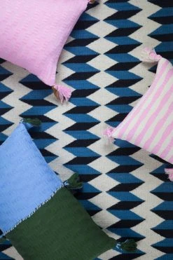 Archive New York Antigua Lumbar Pillow - Olive + Blue