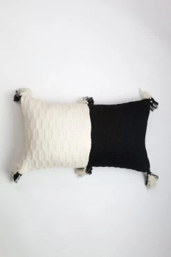 Archive New York Antigua Lumbar Pillow - White + Black Home Goods