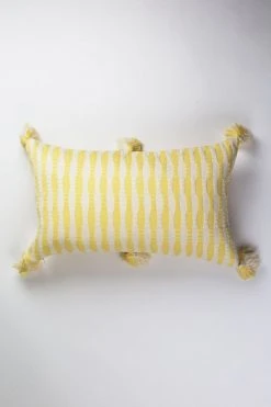 Archive New York Antigua Lumbar Pillow - Butter Yellow Striped Home Goods