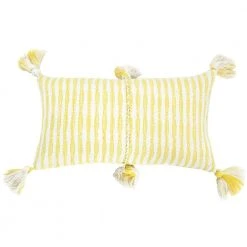 Archive New York Antigua Lumbar Pillow - Faded Yellow Striped Home Goods