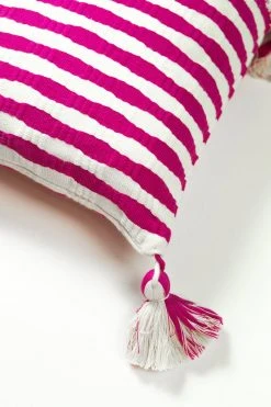 Archive New York Home Goods Antigua Lumbar Pillow - Fuchsia Pink Stripe