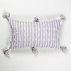 Archive New York Home Goods Antigua Lumbar Pillow - Light Lavender Stripe