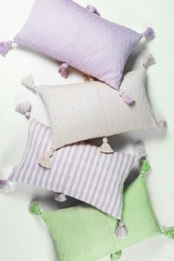 Archive New York Home Goods Antigua Lumbar Pillow - Light Lavender Stripe