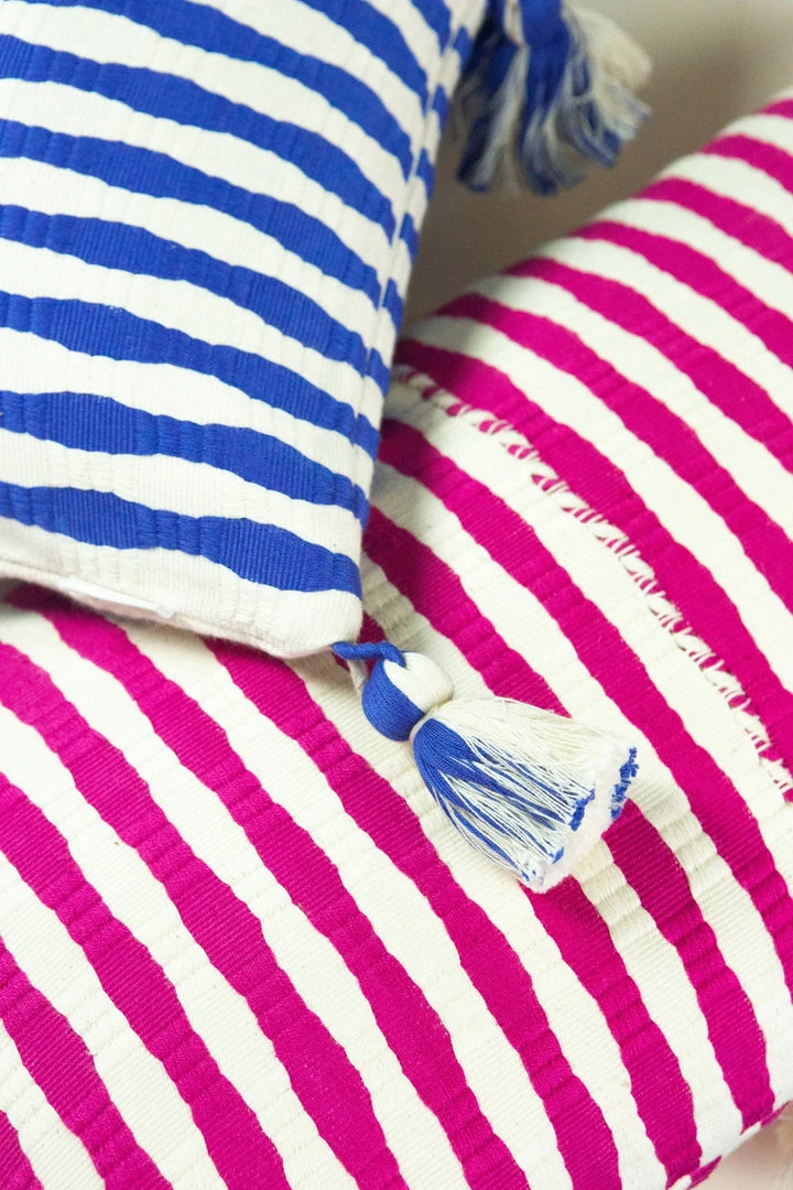 Archive New York Antigua Lumbar Pillow - Blue Stripe 5 Archive New York Antigua Lumbar Pillow - Blue Stripe