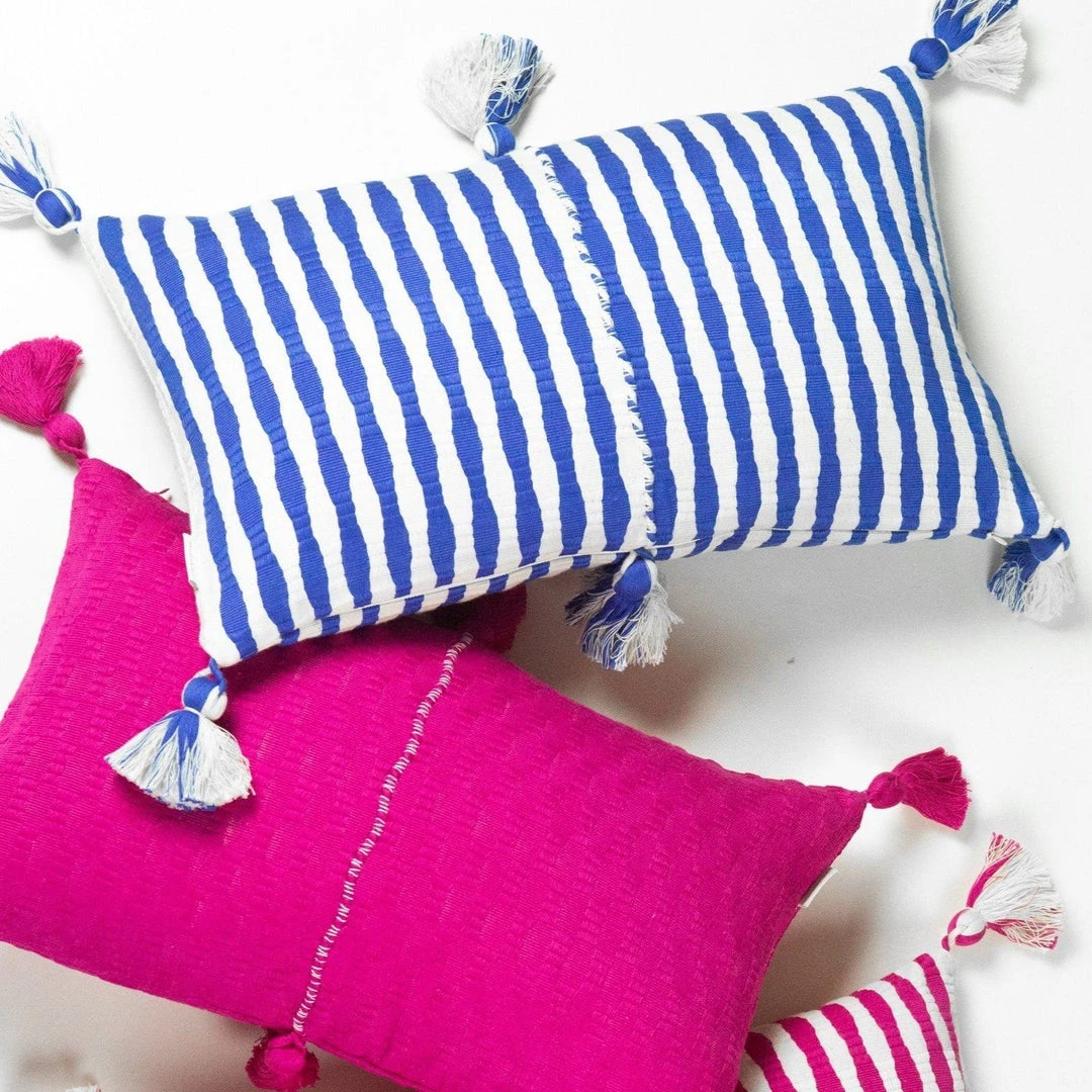 Archive New York Antigua Lumbar Pillow - Blue Stripe 7 Archive New York Antigua Lumbar Pillow - Blue Stripe