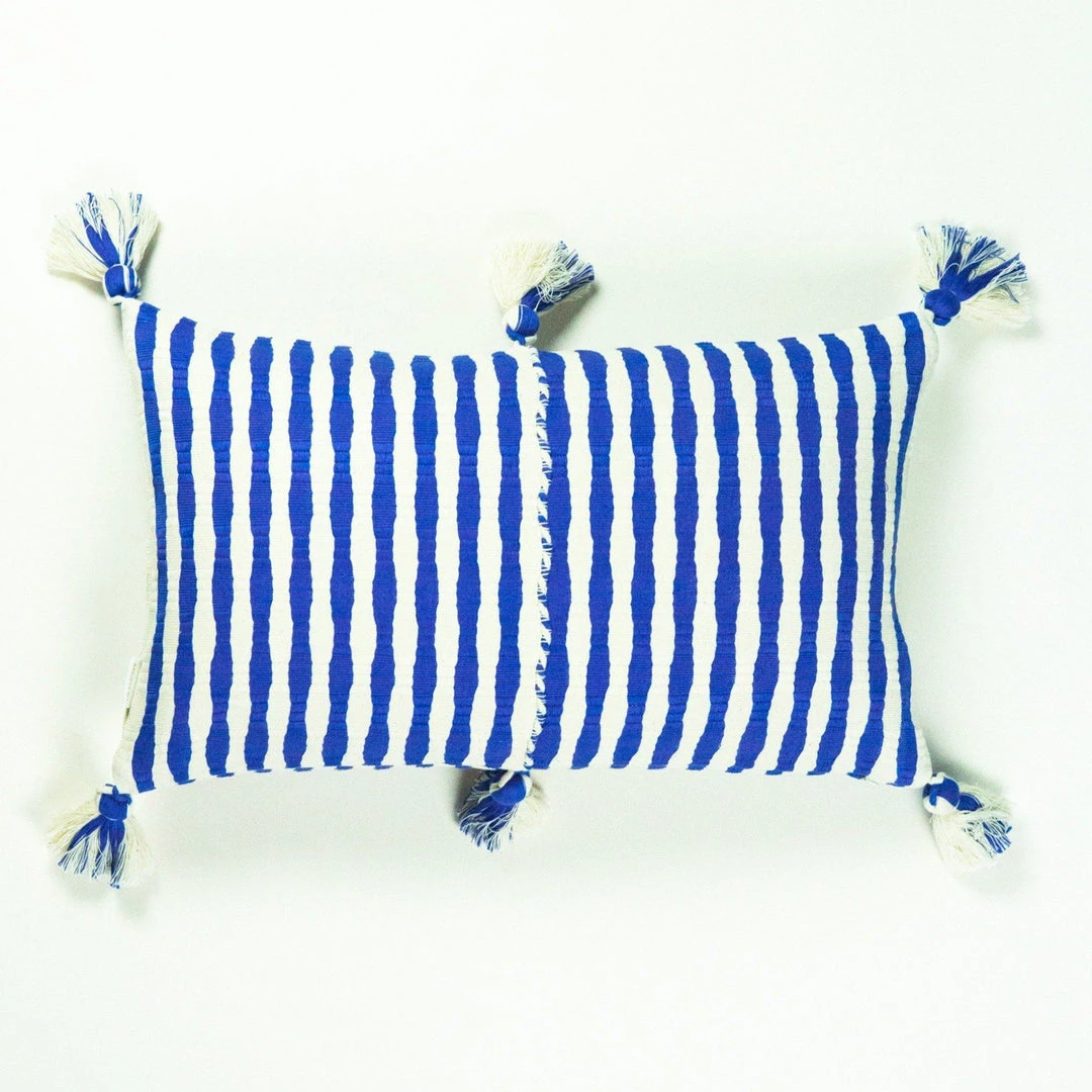 Archive New York Antigua Lumbar Pillow - Blue Stripe 3 Archive New York Antigua Lumbar Pillow - Blue Stripe