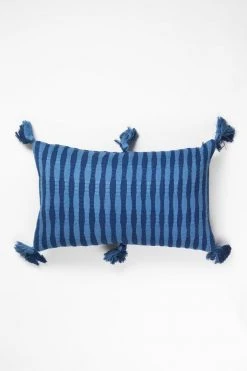 Archive New York Home Goods Antigua Lumbar Pillow - Natural Indigo Striped