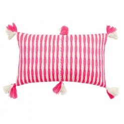 Archive New York Antigua Lumbar Pillow - Neon Pink Striped