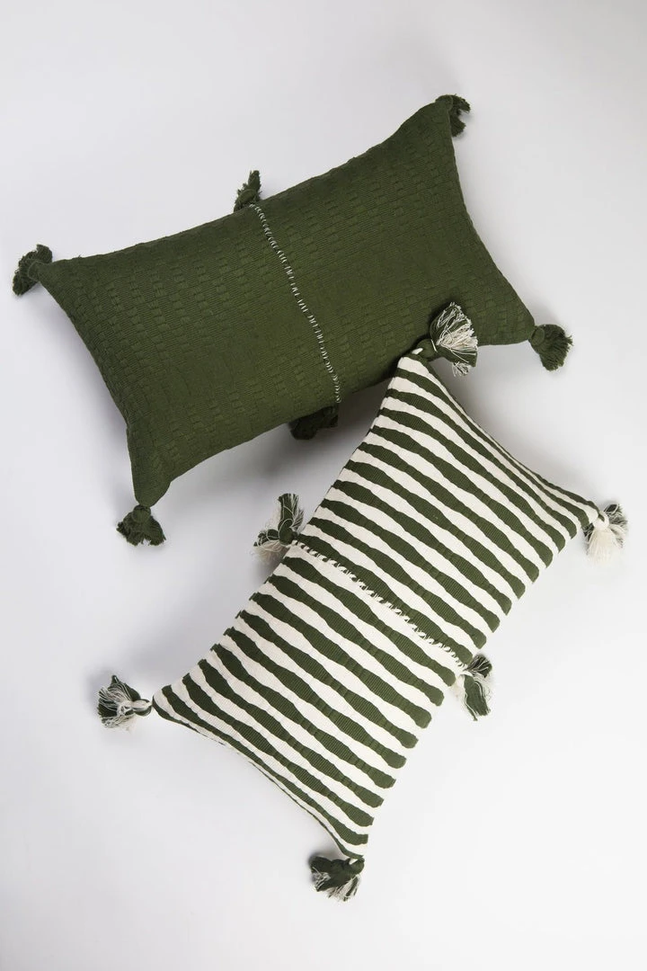 Archive New York Antigua Lumbar Pillow - Olive Striped Home Goods 4 Archive New York Antigua Lumbar Pillow - Olive Striped Home Goods
