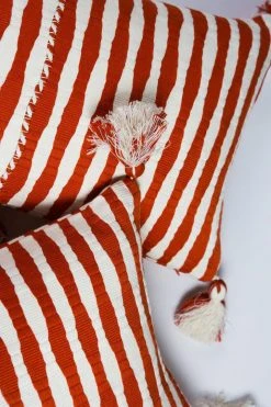 Archive New York Antigua Lumbar Pillow - Red Striped Home Goods