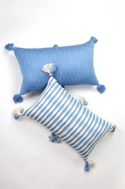 Archive New York Antigua Lumbar Pillow - Sky Blue Striped