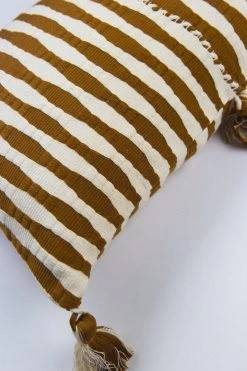 Archive New York Antigua Lumbar Pillow - Umber Striped 8 Archive New York Antigua Lumbar Pillow - Umber Striped