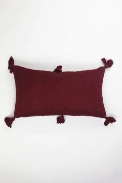 Archive New York Antigua Lumbar Pillow - Burgundy 9 Archive New York Antigua Lumbar Pillow - Burgundy