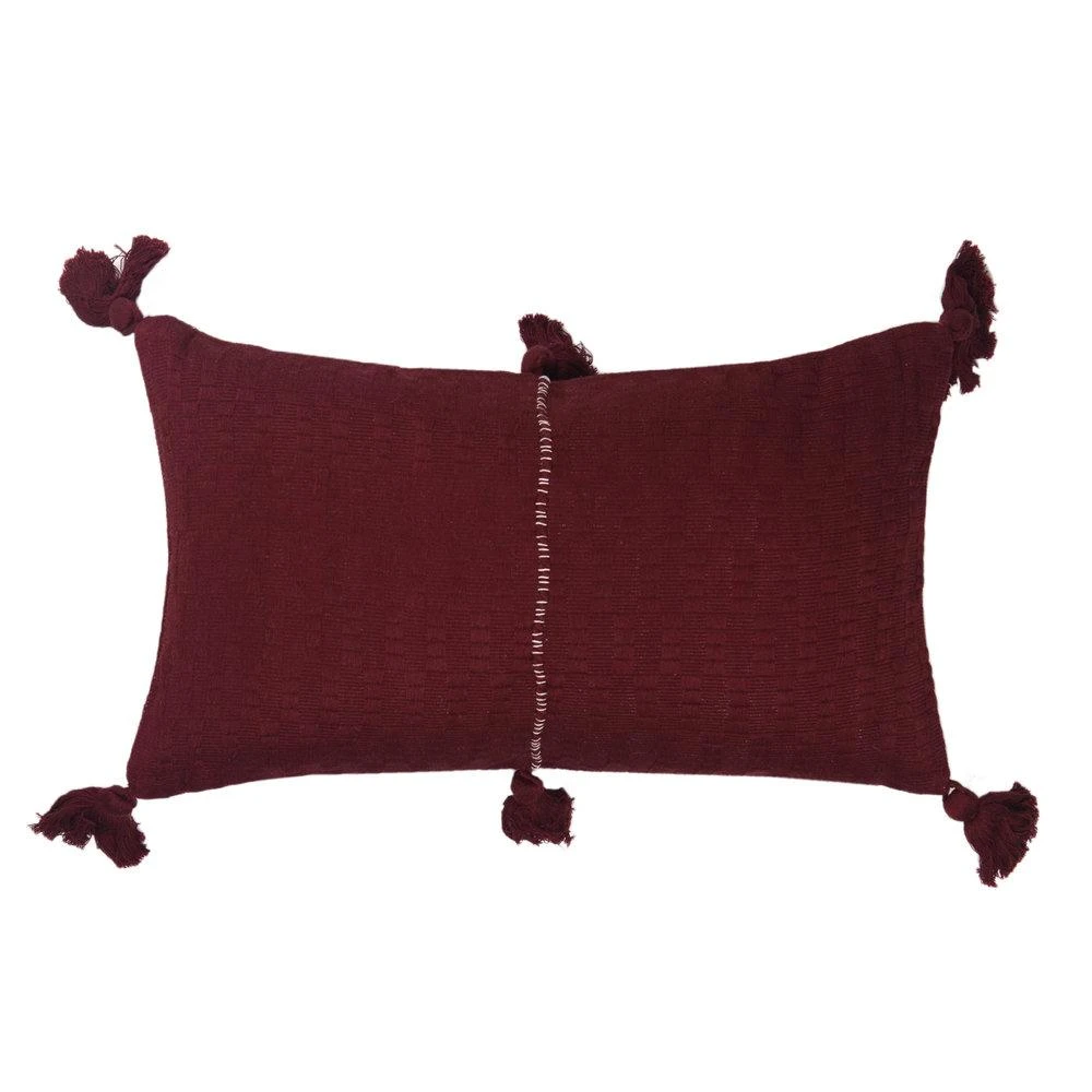 Archive New York Antigua Lumbar Pillow - Burgundy 3 Archive New York Antigua Lumbar Pillow - Burgundy