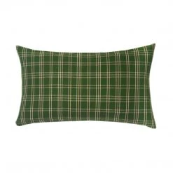 Archive New York Chiapas Plaid Lumbar Pillow - Forest Green