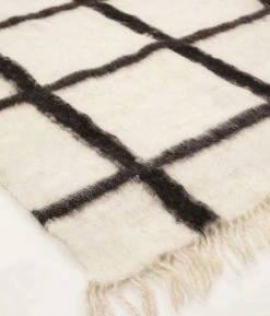 Archive New York Momos Grid Blanket / Rug - Natural White + Black