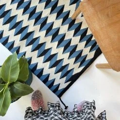 Archive New York Home Goods Teo Wool Rug - Blue + Black 8 Archive New York Home Goods Teo Wool Rug - Blue + Black