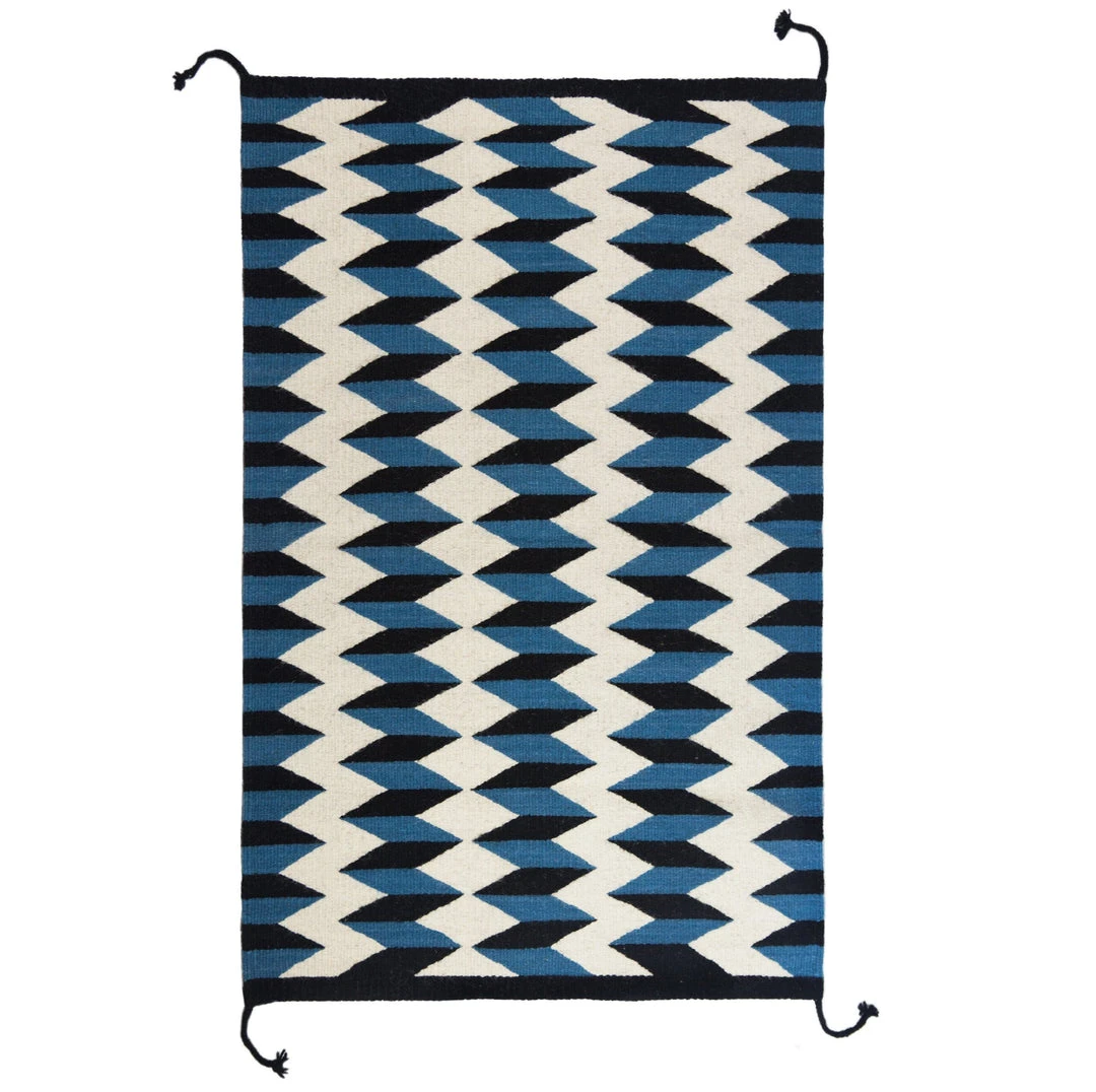 Archive New York Home Goods Teo Wool Rug - Blue + Black 3 Archive New York Home Goods Teo Wool Rug - Blue + Black