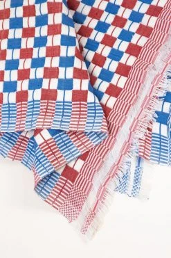 Archive New York Quilted Suzani Throw Blanket - Red + Blue 16 Archive New York Quilted Suzani Throw Blanket - Red + Blue