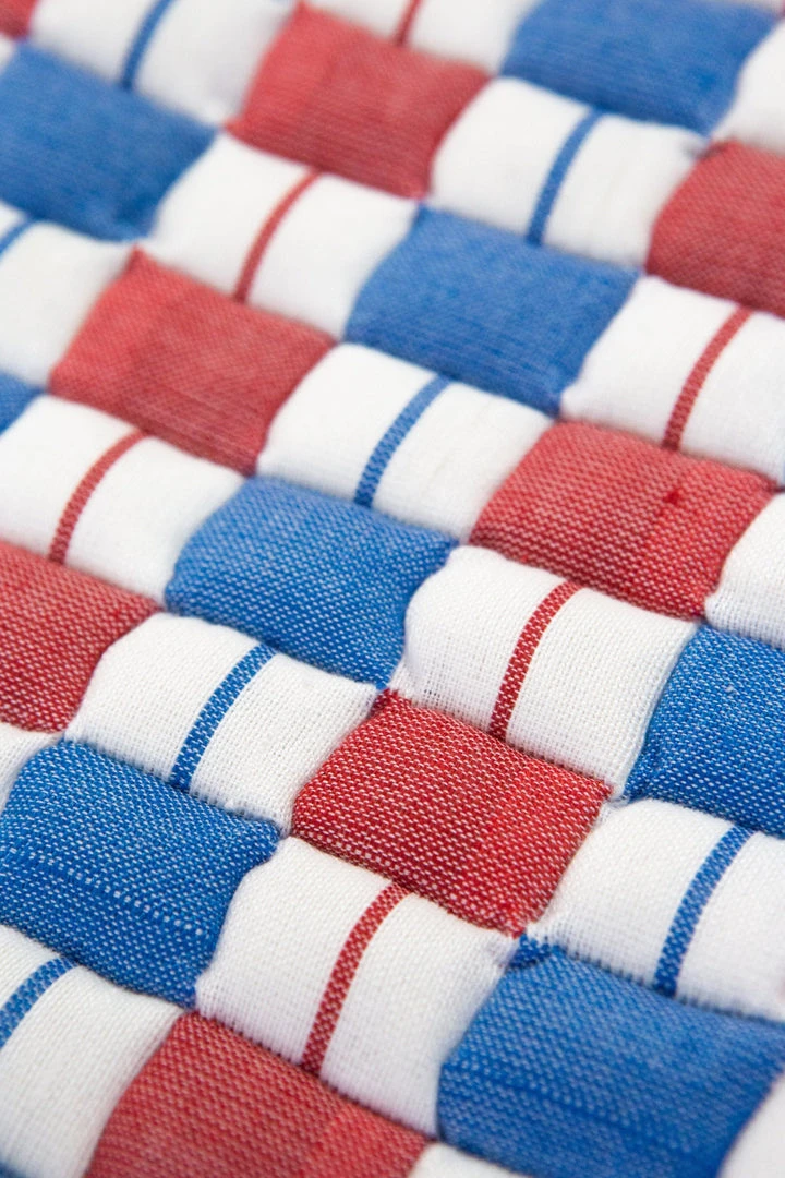 Archive New York Quilted Suzani Throw Blanket - Red + Blue 7 Archive New York Quilted Suzani Throw Blanket - Red + Blue