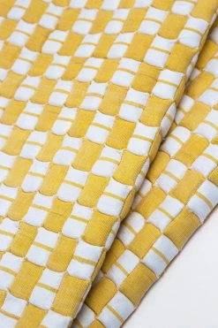 Archive New York Home Goods Quilted Suzani Throw Blanket - Yellow + White 15 Archive New York Home Goods Quilted Suzani Throw Blanket - Yellow + White