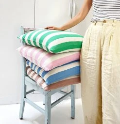 Archive New York Santiago Cabana Stripe Throw Pillow - Tan Home Goods