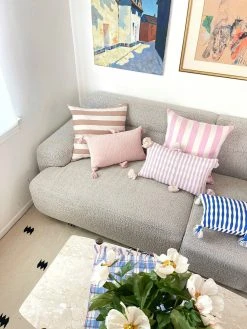 Archive New York Santiago Cabana Stripe Throw Pillow - Tan Home Goods