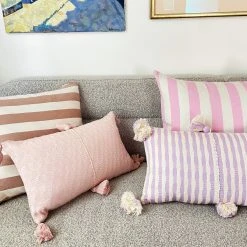 Archive New York Santiago Cabana Stripe Throw Pillow - Tan Home Goods