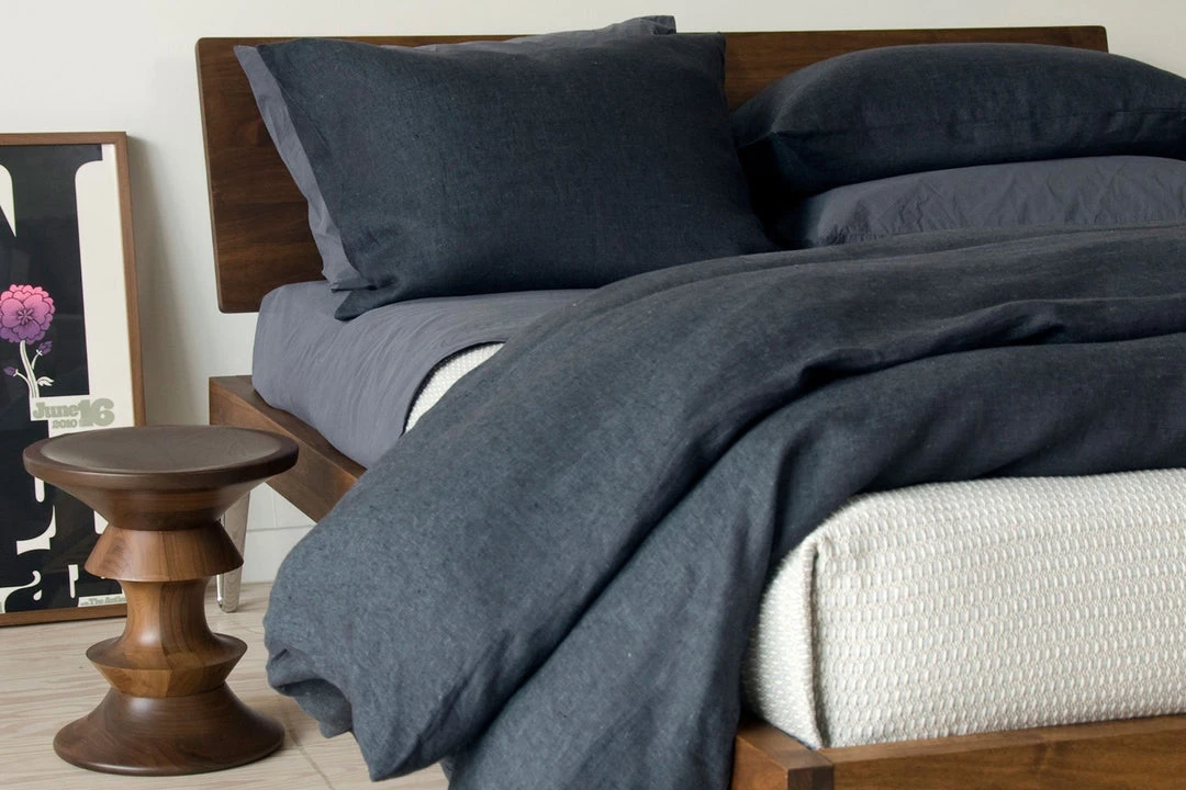 Area Home Emile Linen Duvet Cover - Charcoal 3 Area Home Emile Linen Duvet Cover - Charcoal