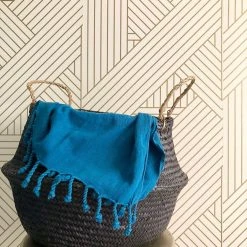 Amante Marketplace Best Sellers Arete Turkish Towel / Throw Blanket - Petrol Blue