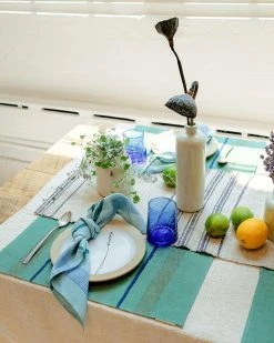 Soil To Studio Arundhati Linen Placemats - Tiffany Blue Kitchen + Dining 8 Soil To Studio Arundhati Linen Placemats - Tiffany Blue Kitchen + Dining