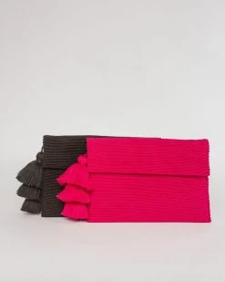 August Sage Ande Tassel Clutch - Classic Black