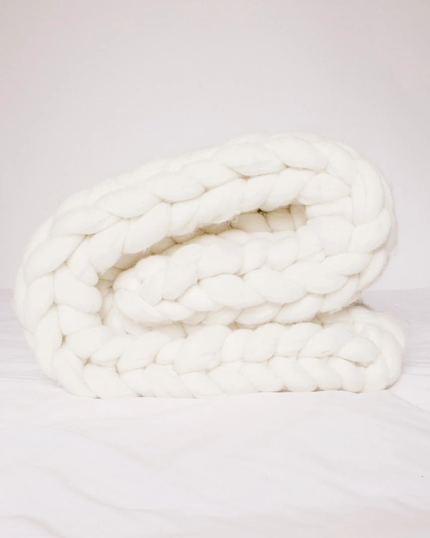 August Sage Chunky Wool Throw Blanket 5 August Sage Chunky Wool Throw Blanket