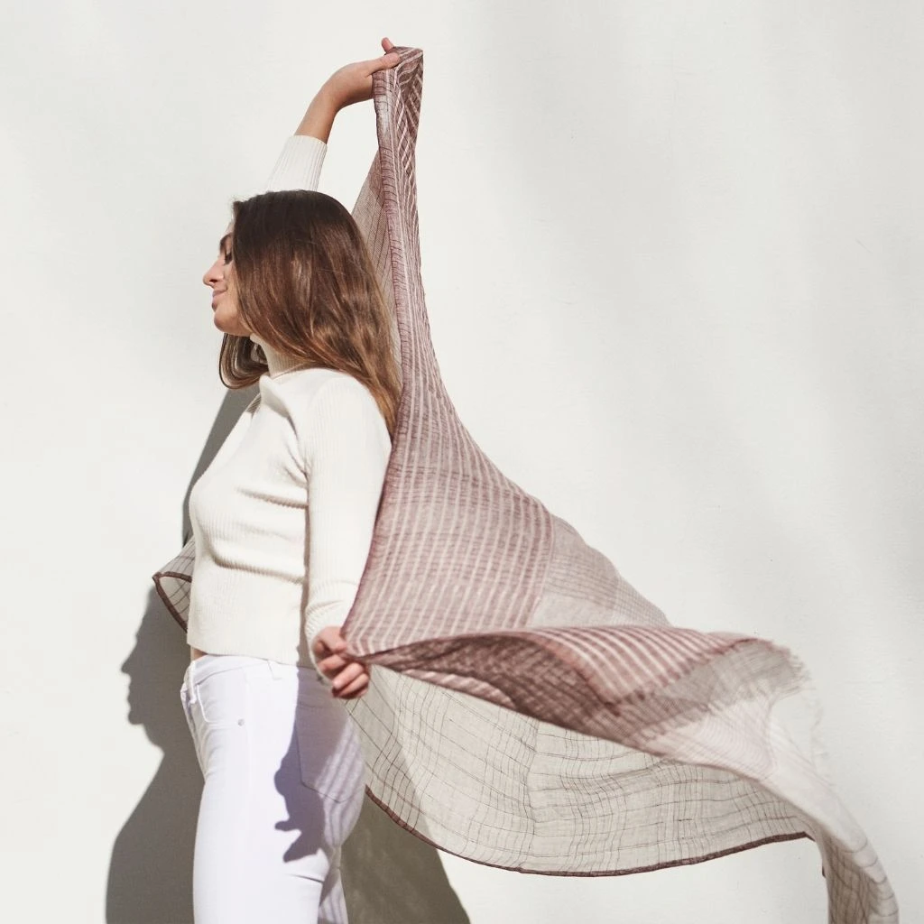 Studio Variously Auro Linen Scarf - White Accessories 5 Studio Variously Auro Linen Scarf - White Accessories