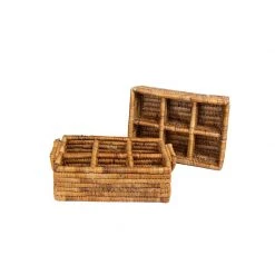 Azizi Life Home Goods Banana Leaf Divided Serving Tray