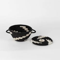 Azizi Life Woven Pot Basket With Lid Home Goods