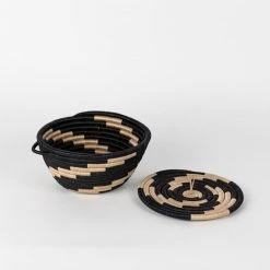 Azizi Life Woven Pot Basket With Lid Home Goods