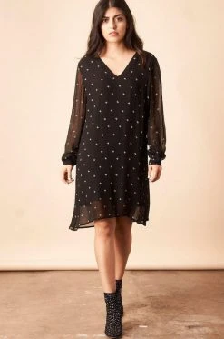 Symbology Baby Cacti Shift Dress - Black + Cream Clothing