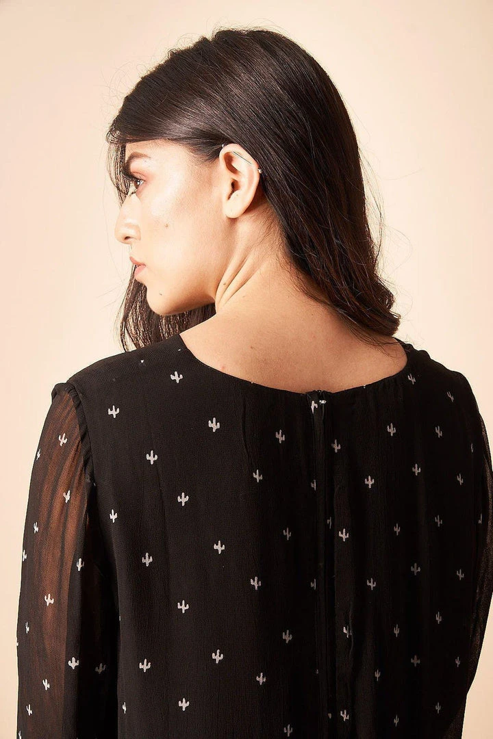 Symbology Baby Cacti Shift Dress - Black + Cream Clothing 6 Symbology Baby Cacti Shift Dress - Black + Cream Clothing