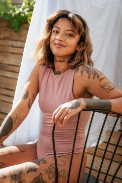 Mary Young Backless Bamboo Thong Bodysuit Underwear + Bras