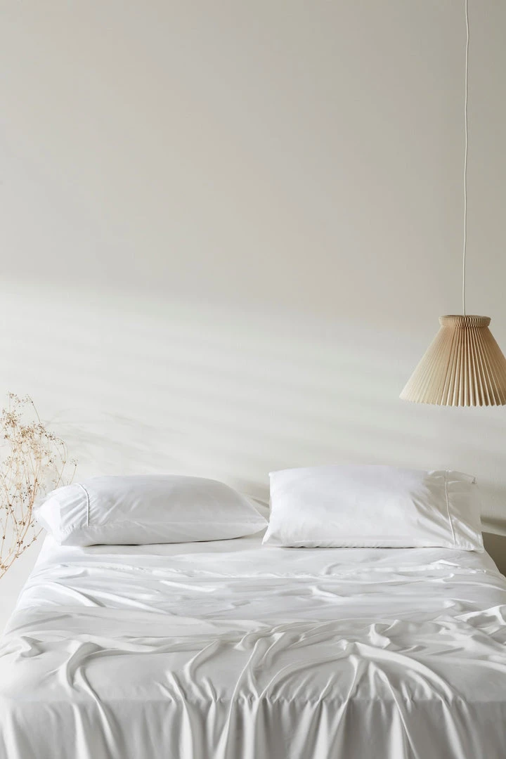 Ettitude Bamboo Sateen Flat Sheet - Cloud 4 Ettitude Bamboo Sateen Flat Sheet - Cloud