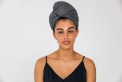 Ettitude Bamboo Waffle Hair Towel - Slate